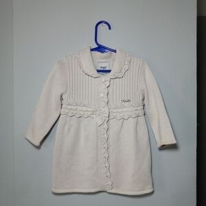12M Mayoral Ivory Knit Sweater Cardigan with Bow Detail Baby 12m